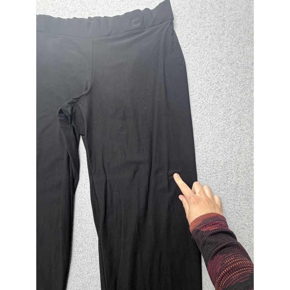 Eileen Fisher Dress Pants Womens L Black Knit Straight Leg Pull On Stretch - Picture 4 of 11